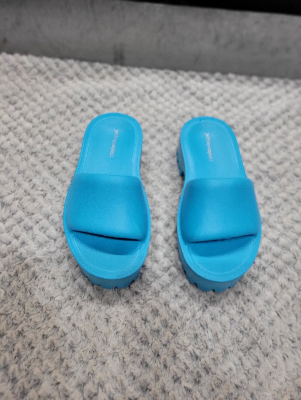 Jeffrey Campbell Women’s Slide Sandals in Bright Turquoise Blue